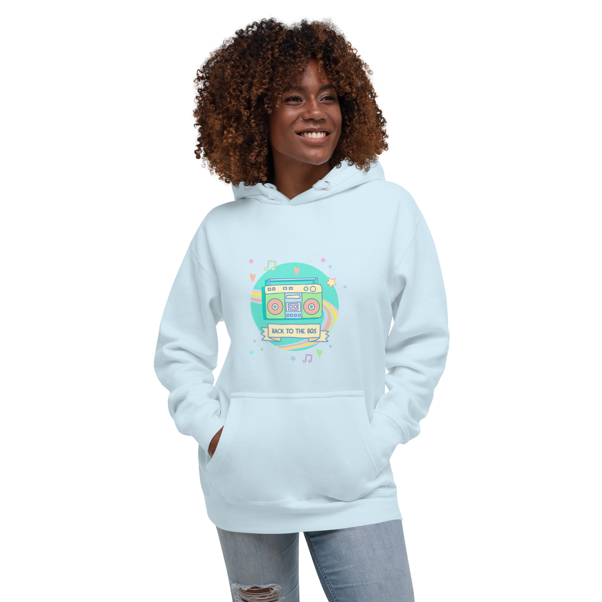 Sudadera con capucha unisex "Back to the 80s" - Imagen 4