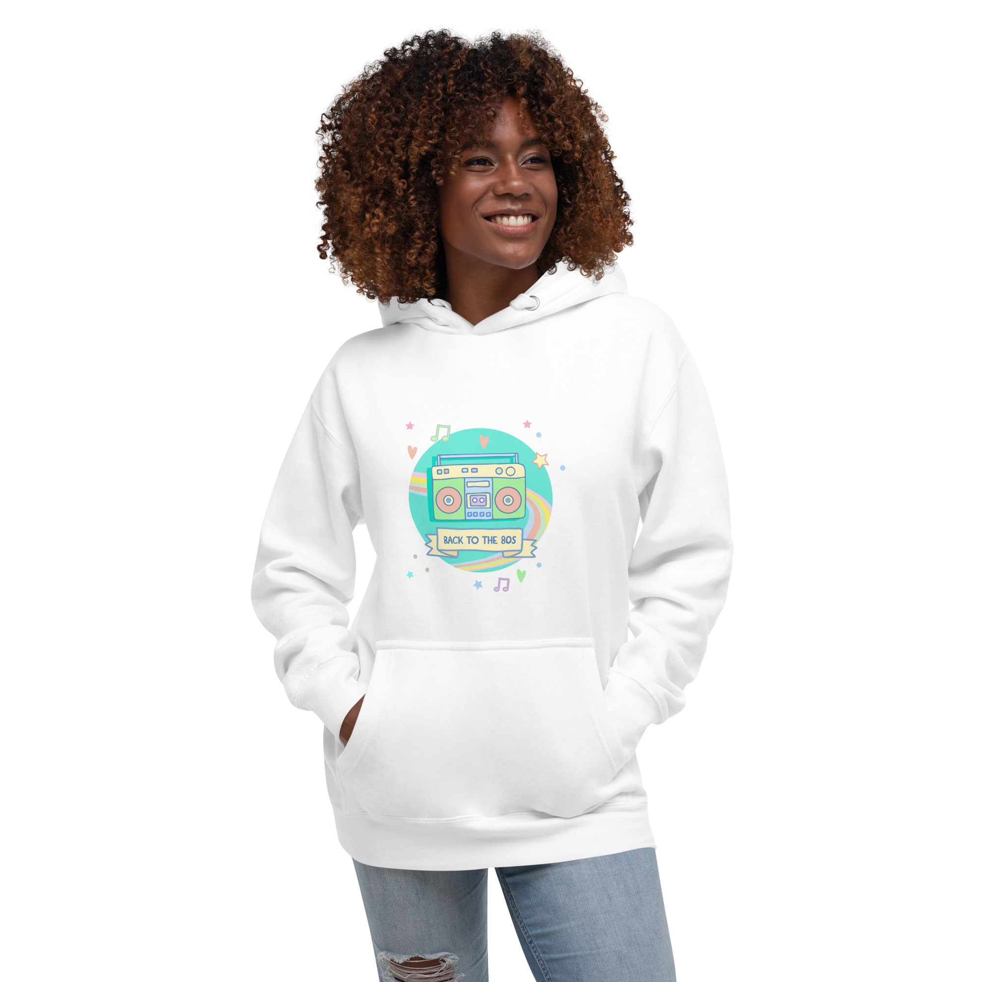 Sudadera con capucha unisex "Back to the 80s" - Imagen 3